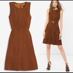 WHBM Brown Suede Dress